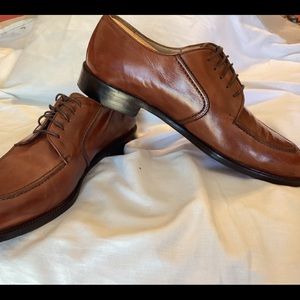 Vito Rufolo Hand Made Italian Split Toe Derby Brown Shoes Size 11.
